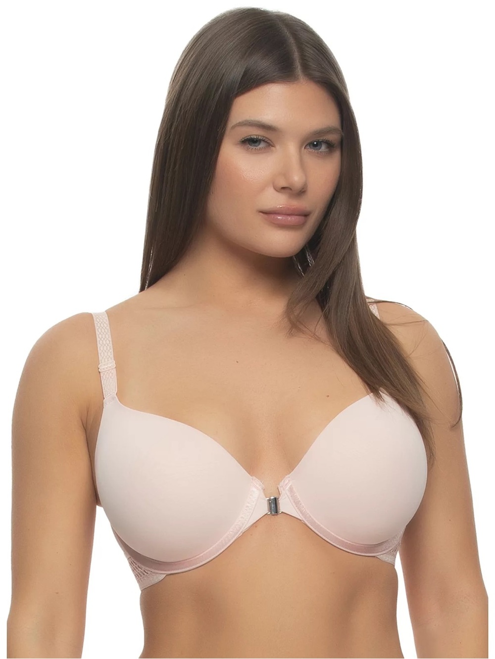PARAMOUR by FELINA Body Soft Contour Front Close T-Shirt Bra 34C Pink Salt NEW!